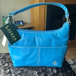 Lauren Ralph Lauren Blue Hobo Shoulder Bag
